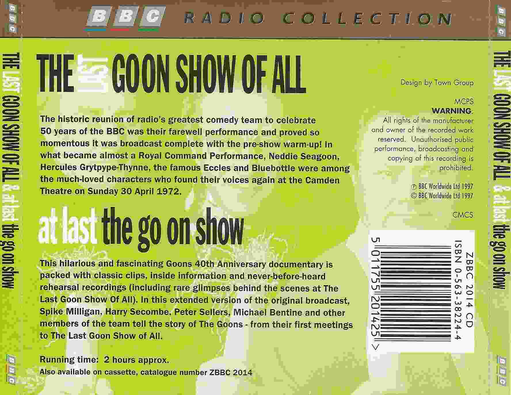 Picture of ZBBC 2014 CD The last goon show of all / At last the go on show by artist Spike Milligan from the BBC records and Tapes library